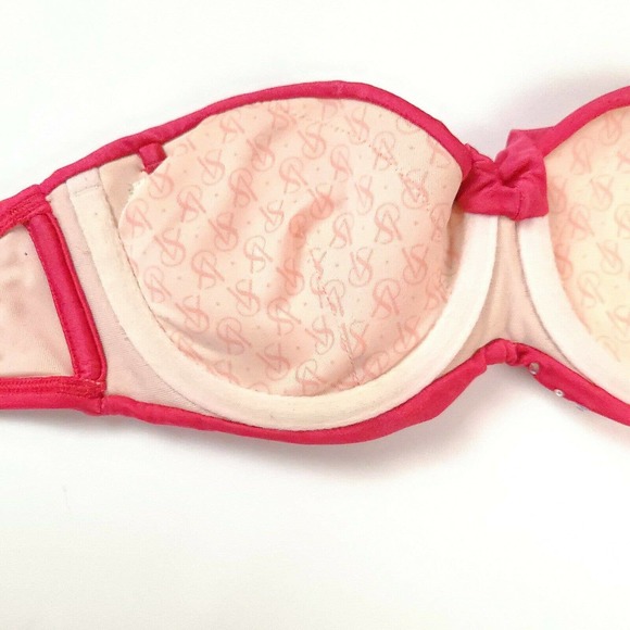 Victorias Secret Bikini Top 32B Rhinestone Pink - Picture 3 of 4